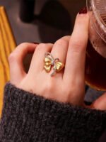 Moonlight Dance Butterfly Silver Ring
