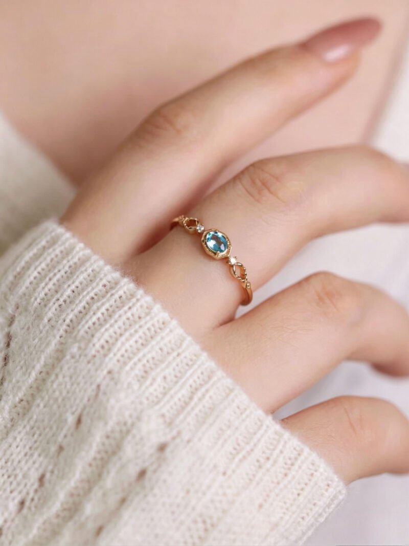 Tiny Sapphire Silver Ring