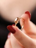 Tiny Natural Citrine Gold Ring