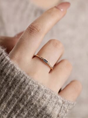 Tiny London Blue Topaz Gold Ring