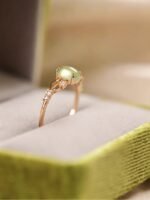 Tiny Natural Prehnite Gold Ring
