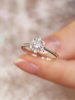 Snowflake Moissanite Ring in Sterling Silver