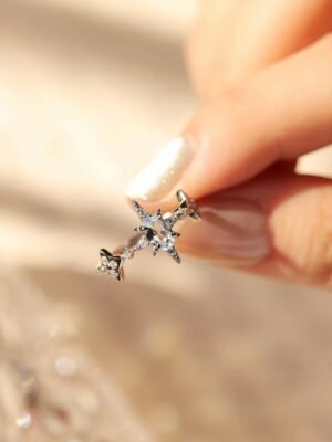 Starburst and Star Topaz Sterling Silver Ring