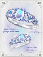 Blue Moonlight Natural Sapphire Silver Ring, Floral Collection