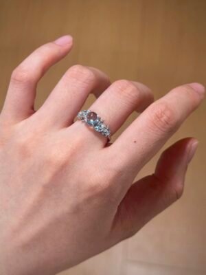 Bluebell Natural Blue Topaz Silver Ring, Floral Collection